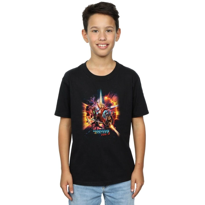 Image of Marvel Guardians Of The Galaxy Vol. 2 Team Poster T-Shirt Black male