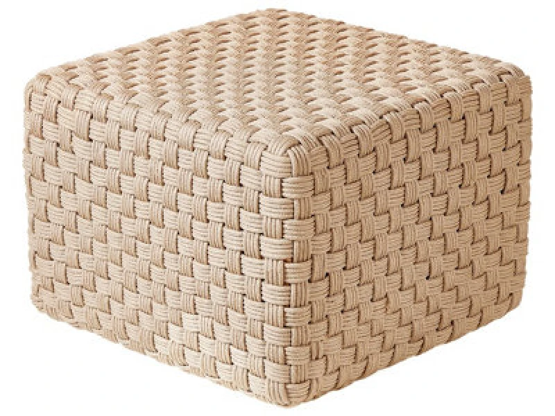 Image of Beliani Pouffe Nalli Synthetic Material Light Beige