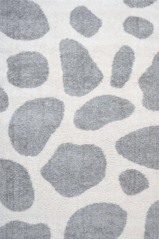 Image of THE RUGS Moodi Pebble Design Shaggy Soft High Pile Living Room Rug & Runner in Grey Size: 80cm x 150cm Grey Unisex 80cm x 150 cm