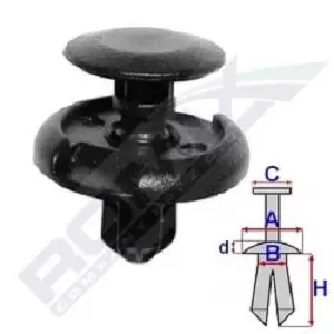 Image of ROMIX Clip, trim-/protection strip HYUNDAI,TOYOTA,NISSAN B23143 91512SM4003,9046707164,0155309191 9046707164,0940907332,0940907334,9046707164