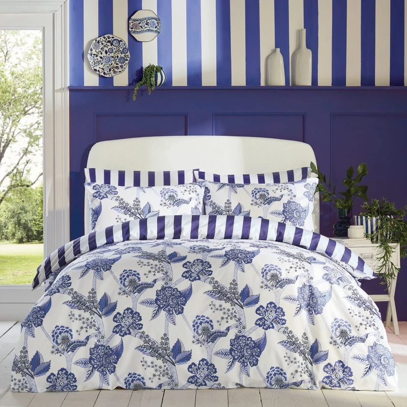Image of Cath Kidston Doodles and Daydreams Duvet Cover Bedding Set Royal Blue