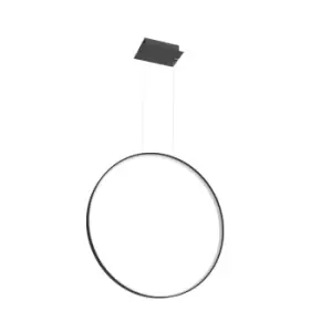 Image of Rio Integrated LED Circle Pendant Ceiling Light, Black, 3000K, 5520lm