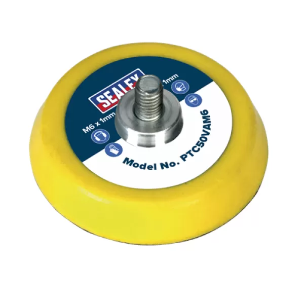 Image of Sealey PTC50VAM6 Hook & Loop Backing Pad Ø50mm M6 x 1mm