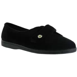 Image of Mirak Andrea Touch Fastening Slipper / Womens Slippers / Ladies Slippers (4 UK) (Black)