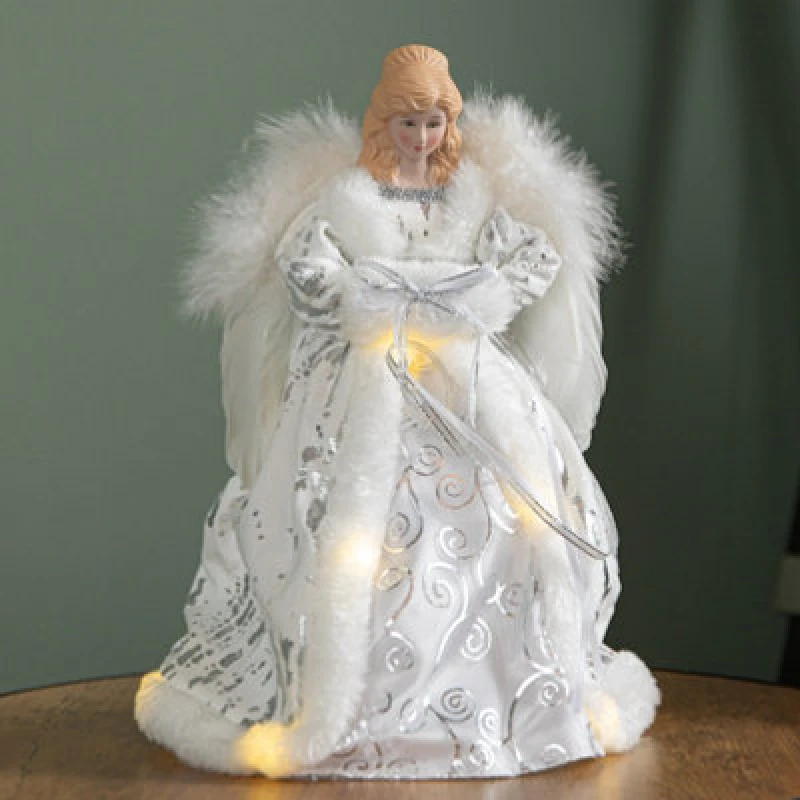 Image of Samuel Alexander 30Cm Battery Powered Light Up Christmas Angel Tree Topper With Leds