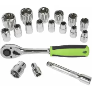 Image of Sealey S01245 Socket Set 17pc 1/2"Sq Drive 6pt WallDrive Metric