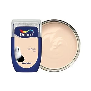 image of Dulux Soft Peach Matt Emulsion Paint 30ml