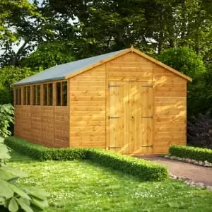 Image of Power Sheds 20 x 10ft Double Door Apex Shiplap Dip Treated Shed