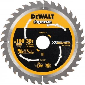 Image of DEWALT Extreme Runtime Circular Saw Blade 190mm 36T 30mm