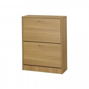 image of Nova Oak Effect 2 Door Shoe Cabinet WOOD