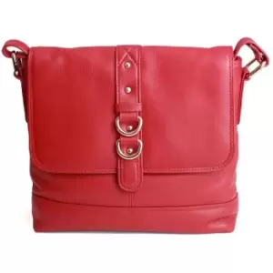 image of Womens/Ladies Jude Stud And Ring Detail Handbag (One size) (Red) - Eastern Counties Leather