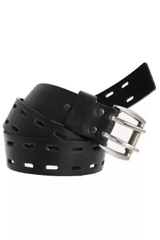 image of 1.50" Plain Leather Belt With Twin Pronged Buckle