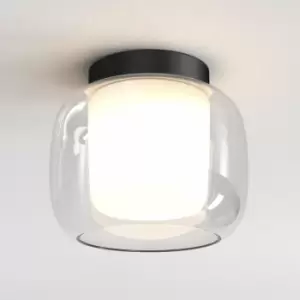 Image of Astro Aquina Bathroom 24cm Ceiling Light Matt Black with Glass Shade