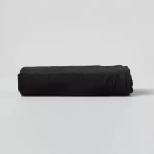 Image of HOMESCAPES Black 100% Combed Egyptian Cotton Bath Towel 700 GSM - Black