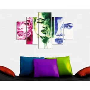 image of ST114 Multicolor Decorative MDF Painting (5 Pieces)