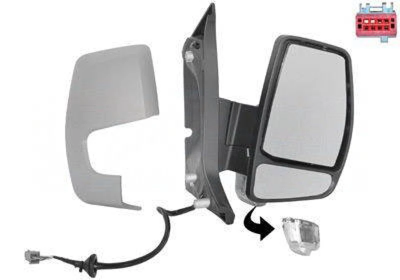 Image of VAN WEZEL 1987808 Wing mirror * HAGUS * Right, Heatable, primed Outside Mirror (50)