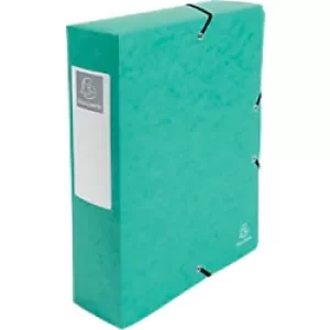 Image of Exacompta Elasticated Box File 80mm, A4, Green, Pack of 6