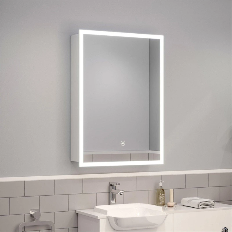 Image of Kabinet UK Wall-Mount LED Mirror Cabinet with Single Door White unisex One Size