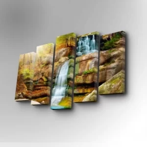 Image of 5PUC-034 Multicolor Decorative Canvas Painting (5 Pieces)