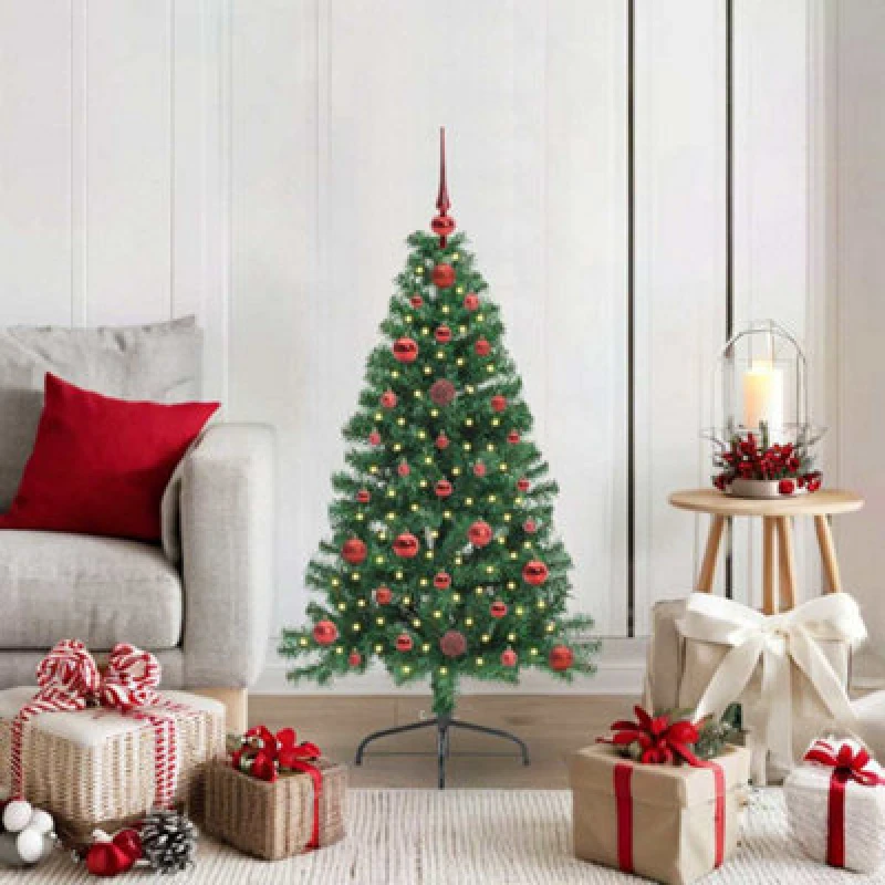 Image of Vidaxl Artificial Pre-Lit Christmas Tree Green 120 Cm Pvc