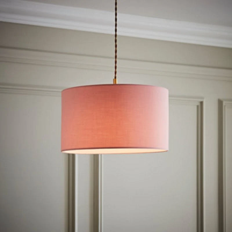 Image of MINISUN Reni Blush Pink Fabric Medium Ceiling Pendant Lamp Shade 26263