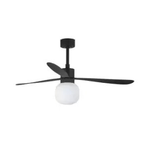 Image of Amelia Large Ball LED Black Ceiling Fan 20W 2700K, 6 Speed