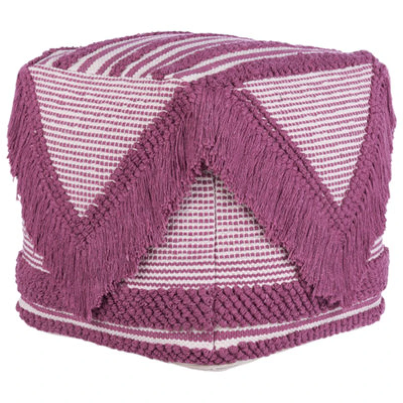 Image of Beliani Boho Pouffe Kochi Cotton Pink
