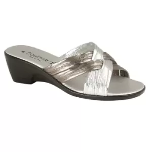 Image of Boulevard Womens/Ladies X Over Mule Sandals (7 UK) (Pewter/Silver)
