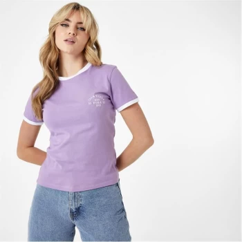 image of Jack Wills Trinkey Ringer T-Shirt - Purple