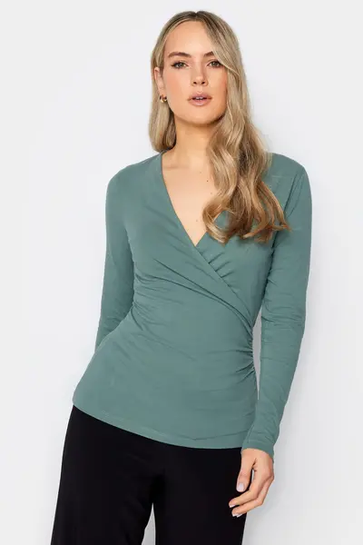 image of Long Tall Sally Tall Wrap Top Jade