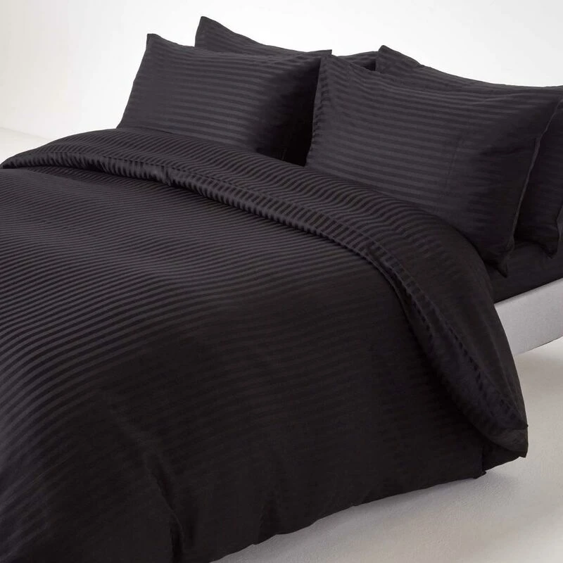 Image of Homescapes Black Egyptian Cotton Duvet Cover And Pillowcases 330 Tc, King