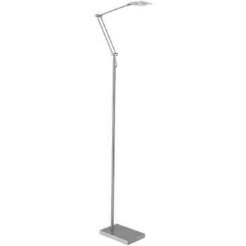 Image of Sienna Lighting - Sienna Marjoletii2 Task Floor Lamp Steel Brushed, Glass Transparent