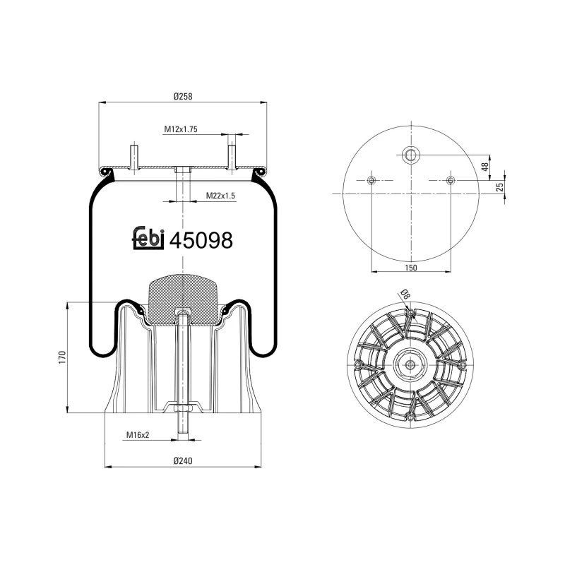 Image of FEBI BILSTEIN 45098 Boot, air suspension Boot,air suspension (324)