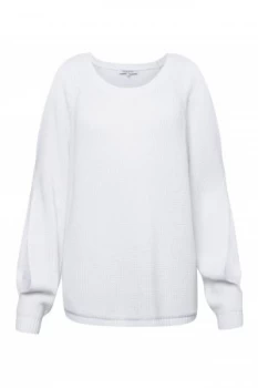 image of Great Plains Kendall Cotton Twist Sleeve Jumper Optic White