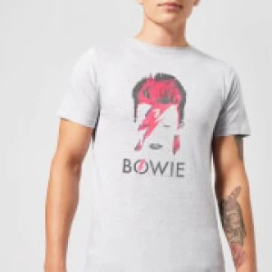 Image of David Bowie Aladdin Sane Distressed Mens T-Shirt - Grey - 3XL