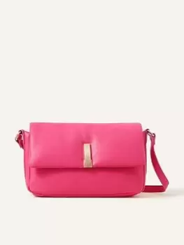 Image of Accessorize Puffer Crossbody With Lock Detail, Pink, Women