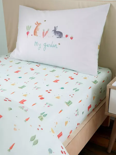 image of RHS RHS Childrens My Allotment Single Fitted Sheet Natural BD58237RSFDNT