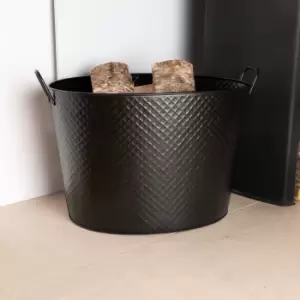 Image of Snug - Fireside Willow Iron Firewood Bucket Black