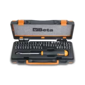 Beta Tools 861/C61P 61pc 1/4" Hex Dr Bit Set & Magnetic Quick Release Bit Holder