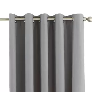 Image of Riva Home Eclipse Blackout Eyelet Curtains (46 x 72" (117 x 183cm)) (Silver)