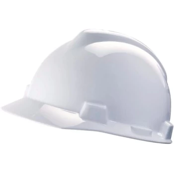 Image of GV111 V-Gard Safety Helmet, Pushkey Sliding Suspension, White - MSA