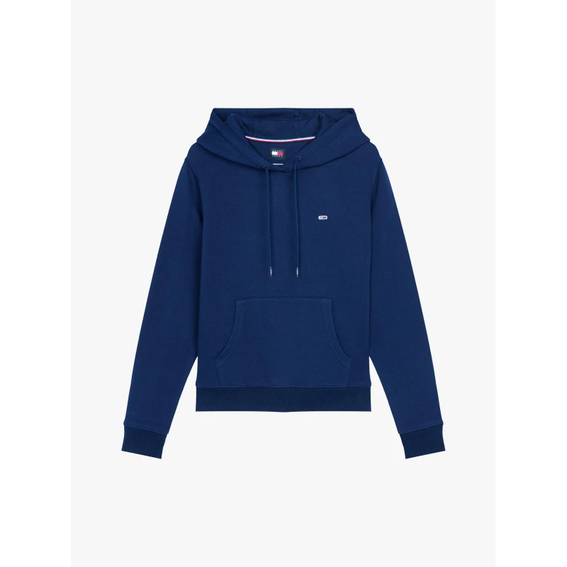 Image of Tommy Jeans Womens Regular Flag Hoodie Dark Night Navy female 16 (XL)