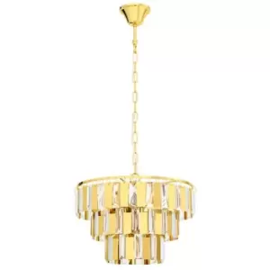 image of Netlighting Erseka 5 Lamp Pendant Ceiling Light Brass