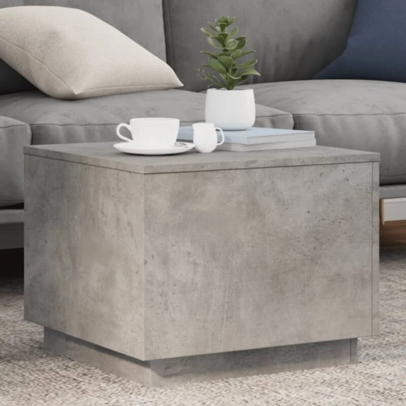 Image of VIDAXL Coffee Table with LED Lights Concrete Grey 50x50x40cm Vidaxl 8721012466401