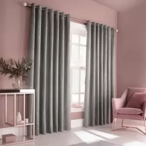 Image of Himalaya Jacquard Eyelet Curtains Silver