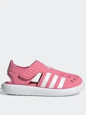 Image of adidas Summer Closed Toe Water Sandals, Pink/White, Size 11 Younger