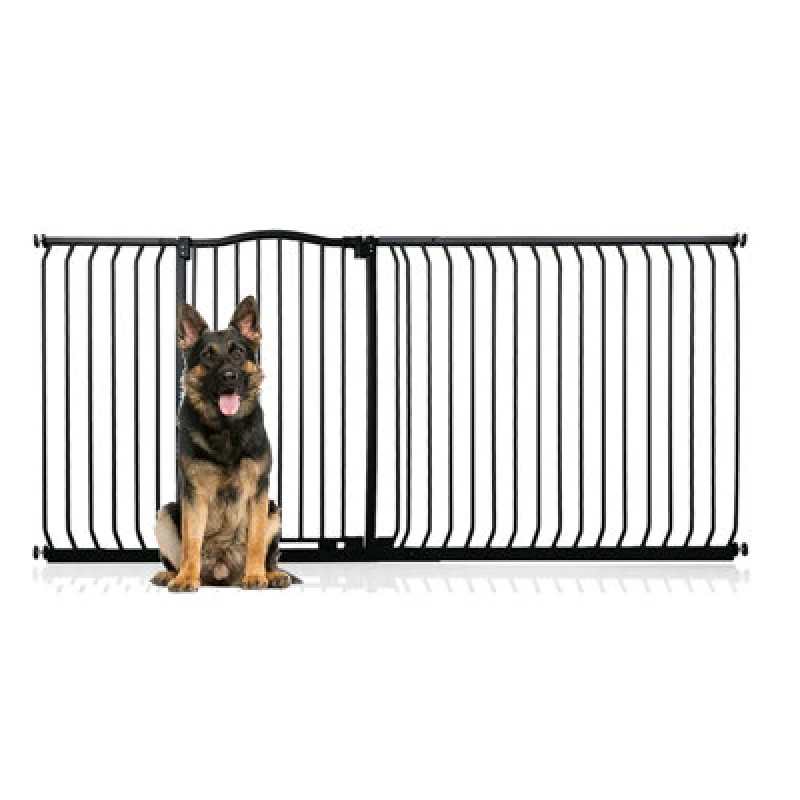 Image of Bettacare Extra Tall Curved Top Dog Gate, 198Cm - 207Cm, Matt Black, Extra Tall 100Cm In Height, Pressure Fit Pet Gate