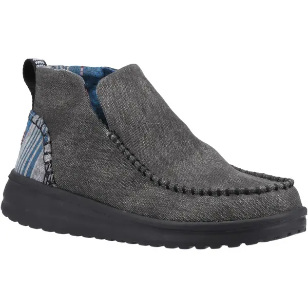 Image of Hey Dude Womens Denny Pull On Canvas Ankle Boots - UK 8 Black female GDE2669BLK8
