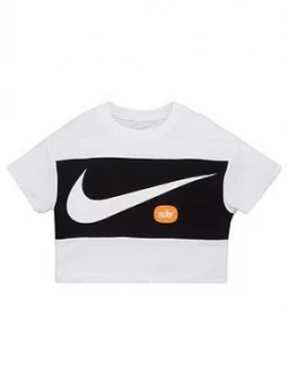 Image of Nike Younger Girls Cropped Training T-Shirt - White, Size 2-3 Years, Women