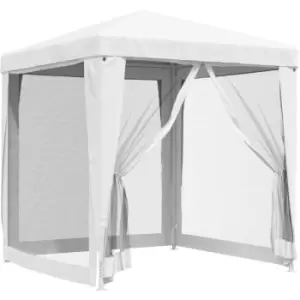 image of Party Tent with 4 Mesh Sidewalls 2x2 m White Vidaxl White